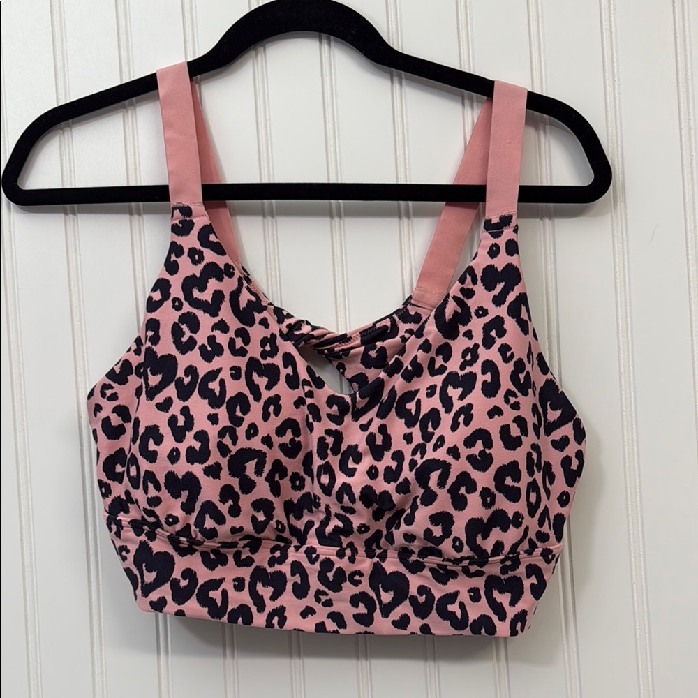 Aerie Pink Leopard Sports Bra